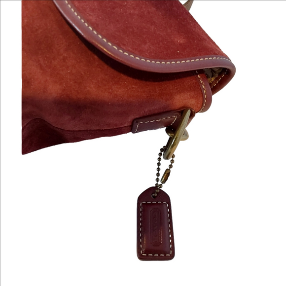 Coach Rust Brown Suede Crossbody Bag - Picture 7 of 16